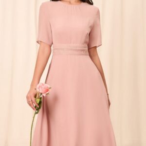 U-neck chiffon light dress